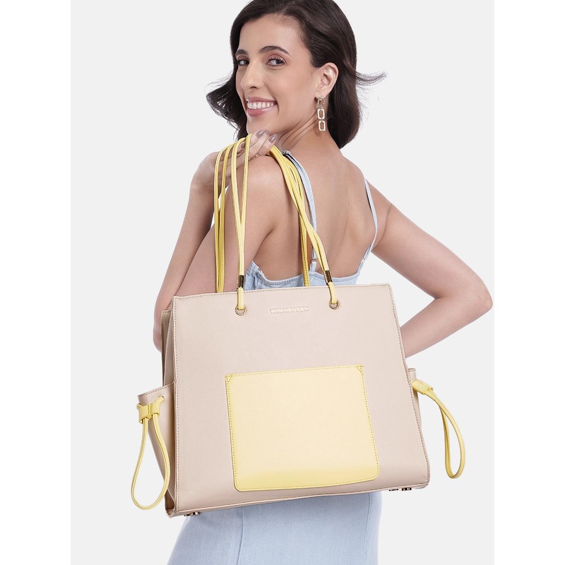 Van Heusen Colourblocked Structured Tote Bag