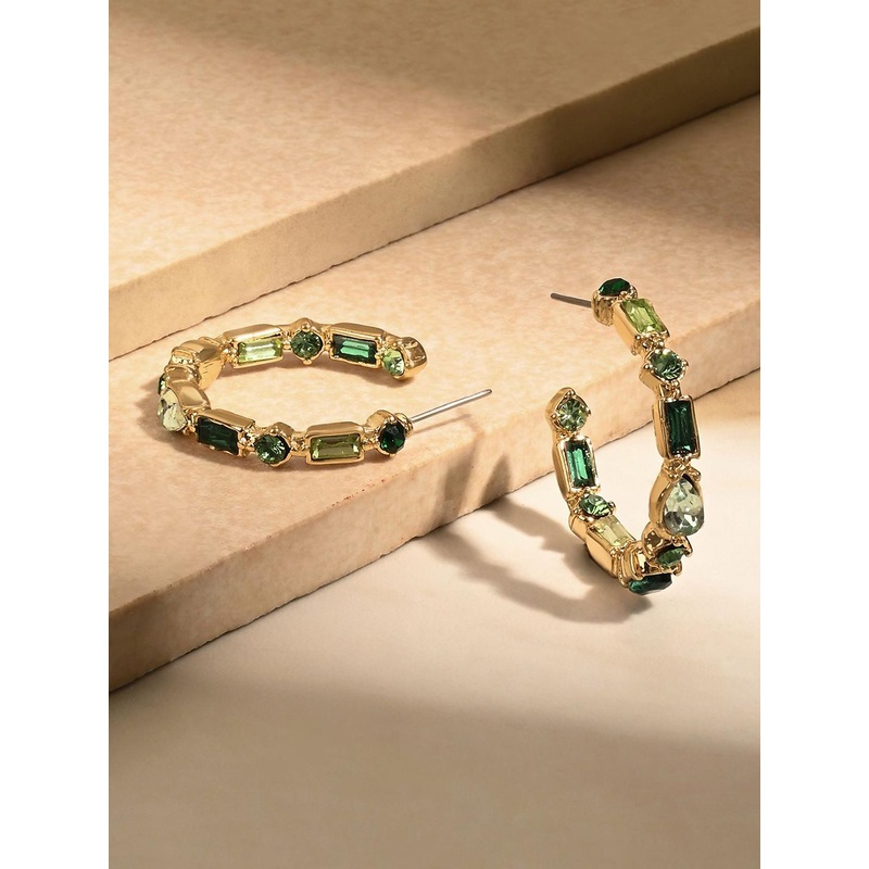 Accessorize Circular Crystals Half Hoop Earrings