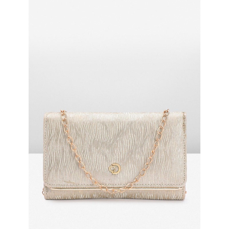 Caprese Women Textured Two Fold Wallet With Shimmer Detail