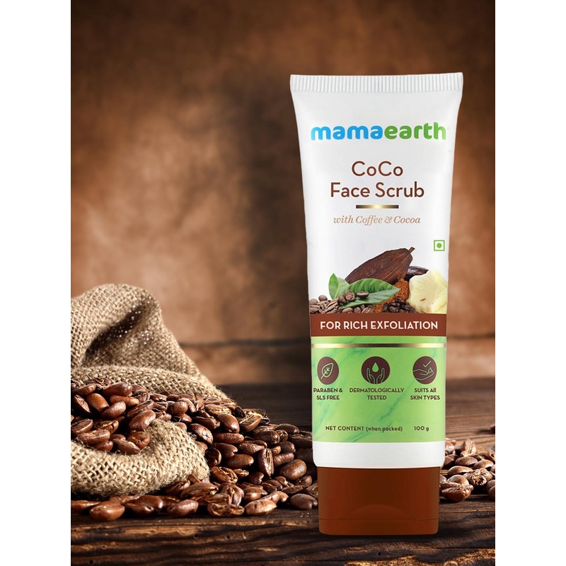 Mamaearth CoCo Face Scrub with Coffee & Cocoa for Rich Exfoliation – 100 g