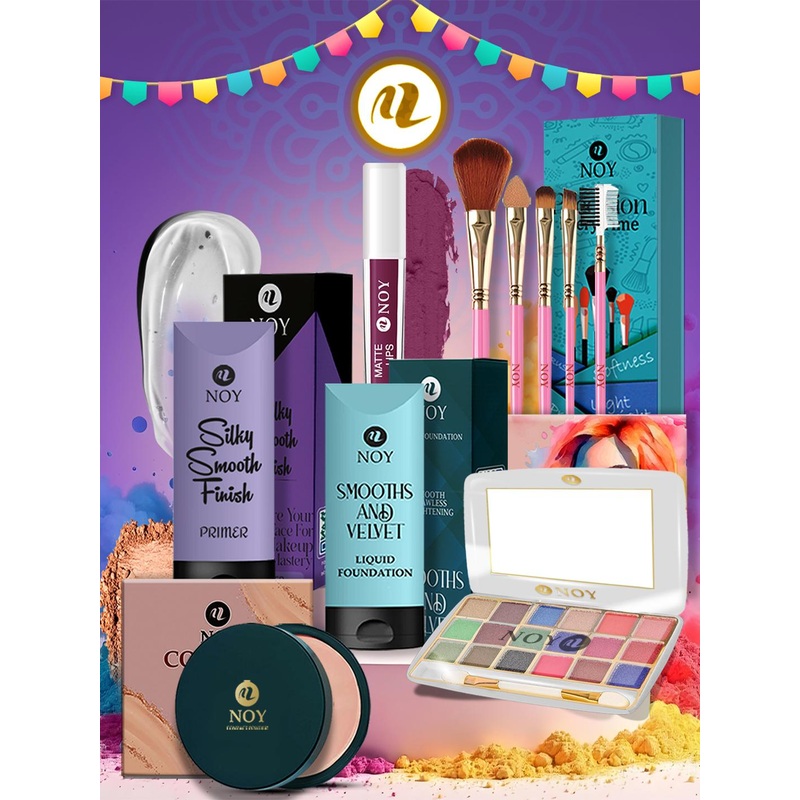 NOY Set Of 10 Long Lasting Waterproof Full Face Makeup Kit