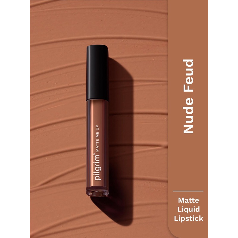 Pilgrim Matte Me Up Liquid Long-Lasting & Non-Drying Lipstick – 3 ml – Nude Feud -24