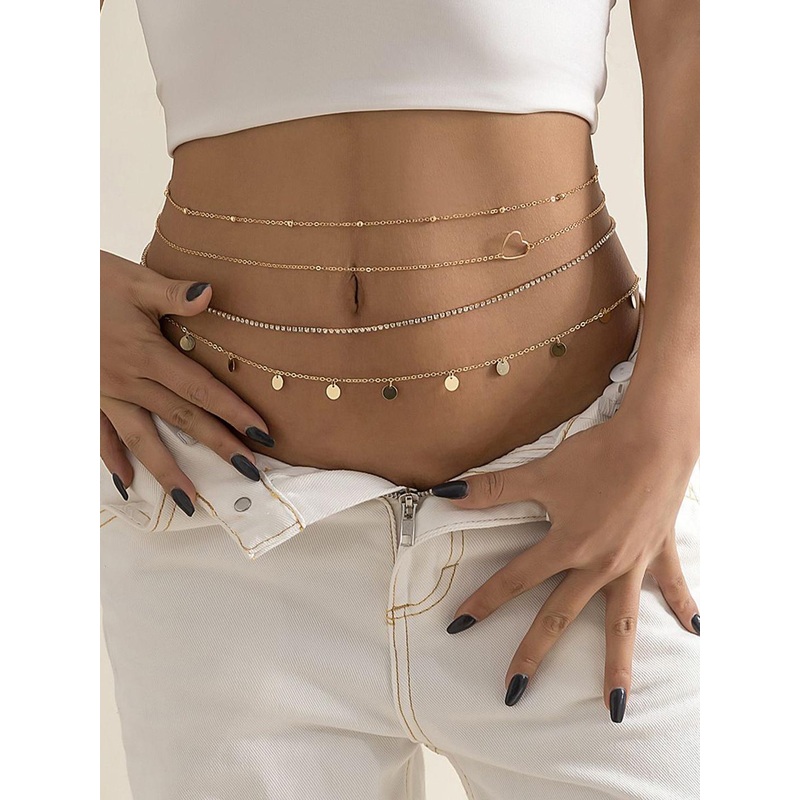 Shining Diva Fashion Set Of 4 Waist Chains