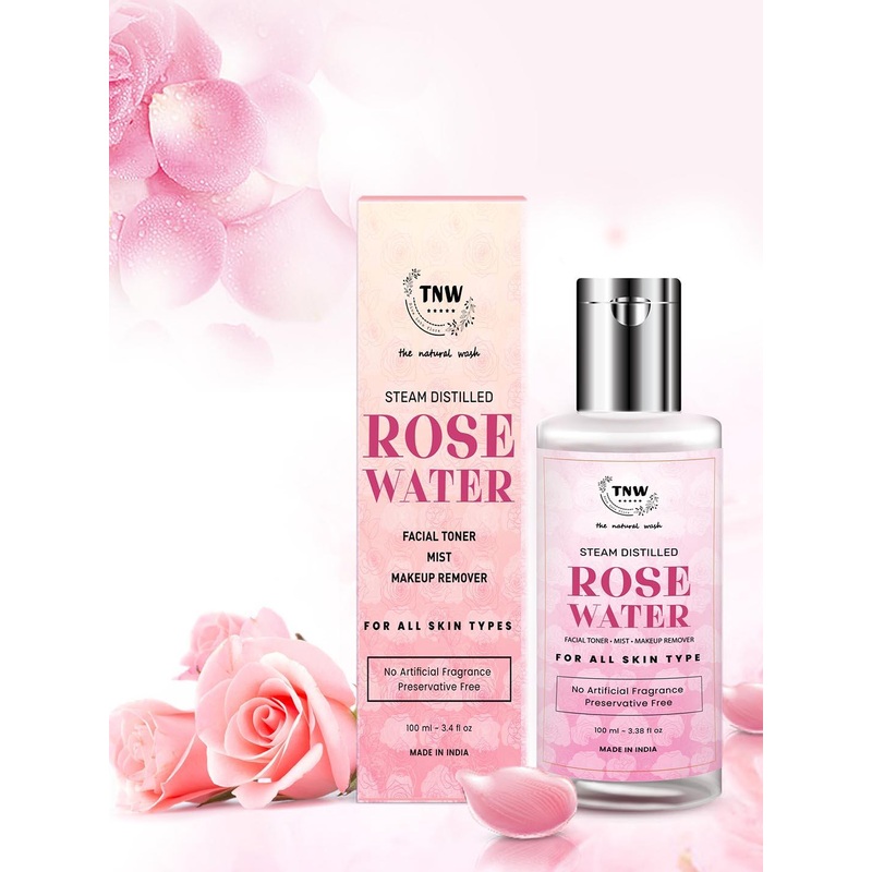 TNW the natural wash Skin Face Toner & Make up Remover – Steam Distilled Rose Water 100 ml