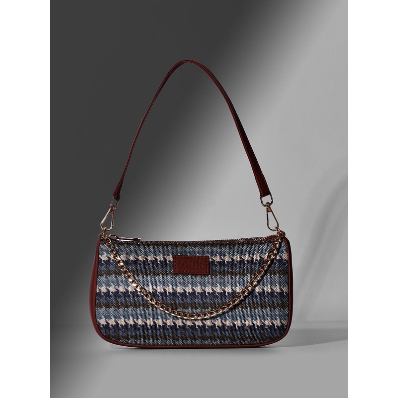 ZOUK Women Textured Baguette Sling Bag