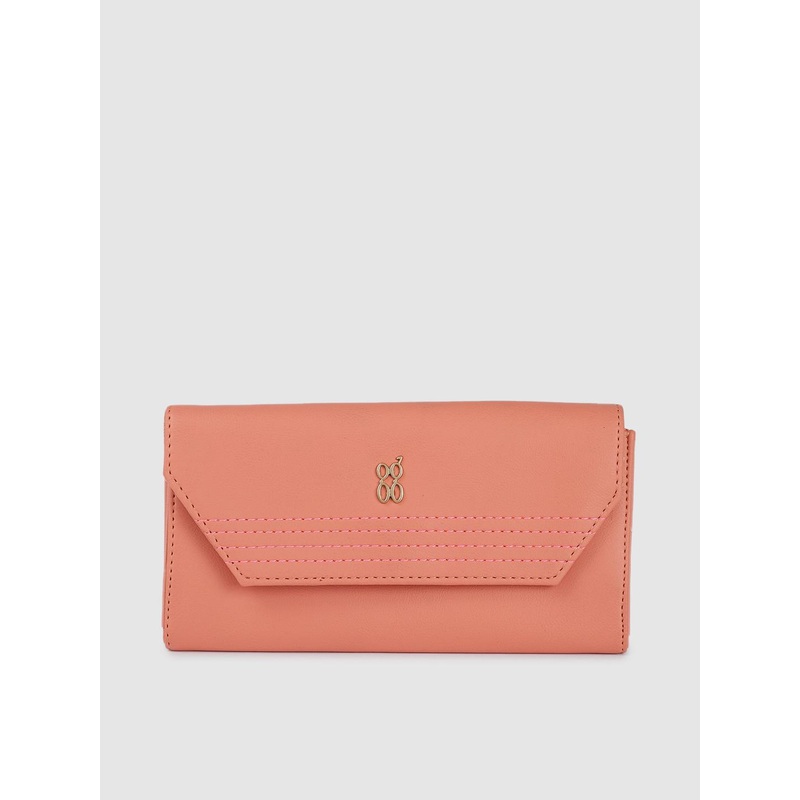 Baggit Women Peach-Coloured Solid Two Fold Wallet