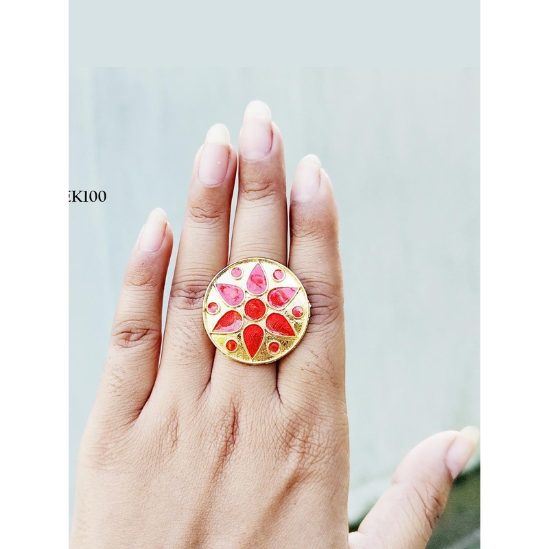 Balaji Gold Women Red Ring