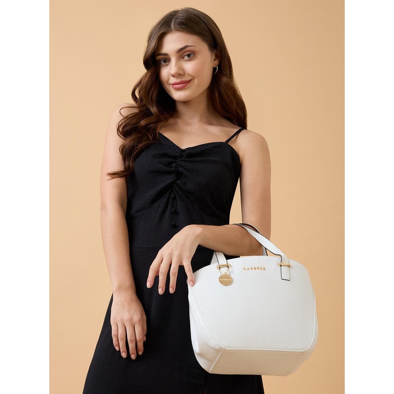 DressBerry X CAPRESE Kira Women White Small Satchel Bag