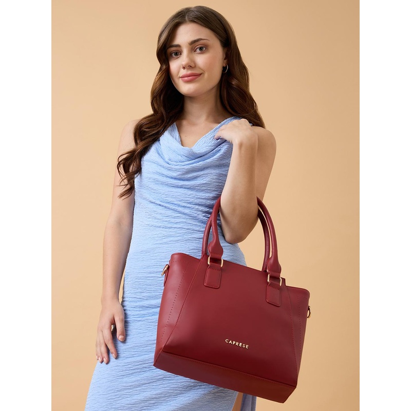 DressBerry X CAPRESE Solena Women Red Medium Satchel Bag