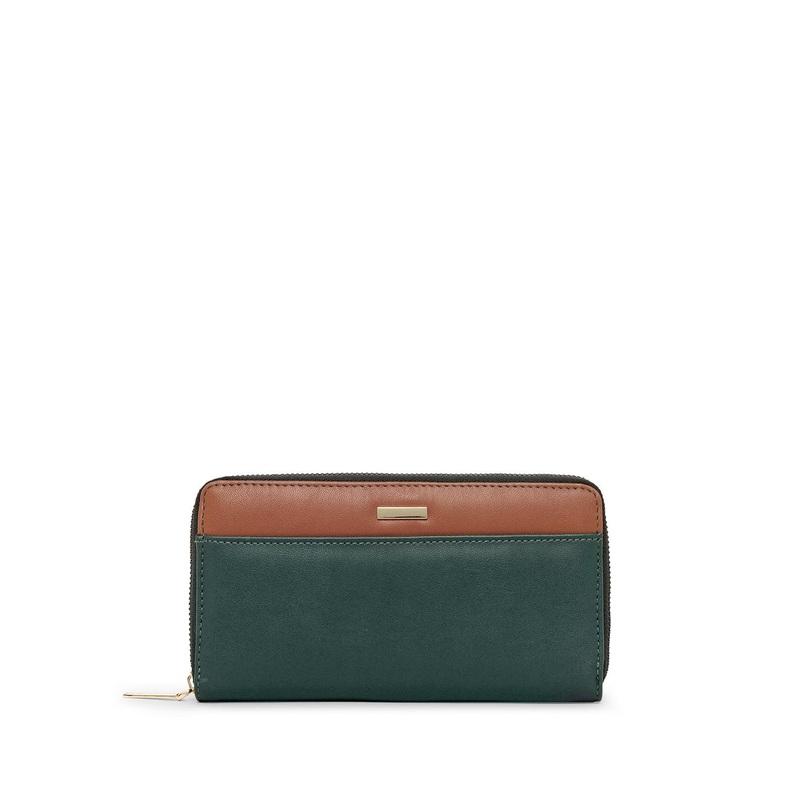 Mast & Harbour Women Colourblocked Zip Around Wallet