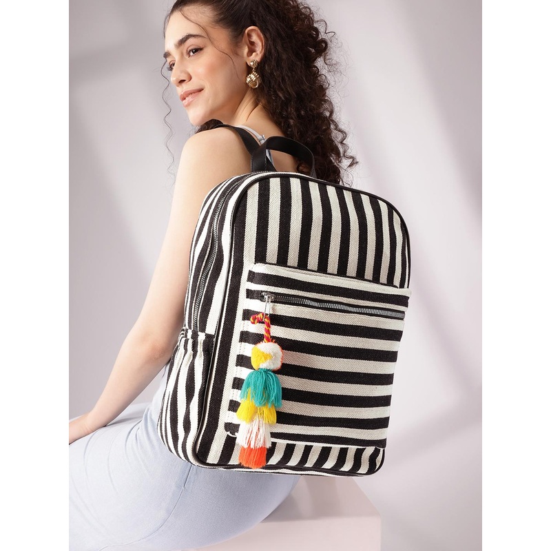 Mast & Harbour Women Striped College Backpack
