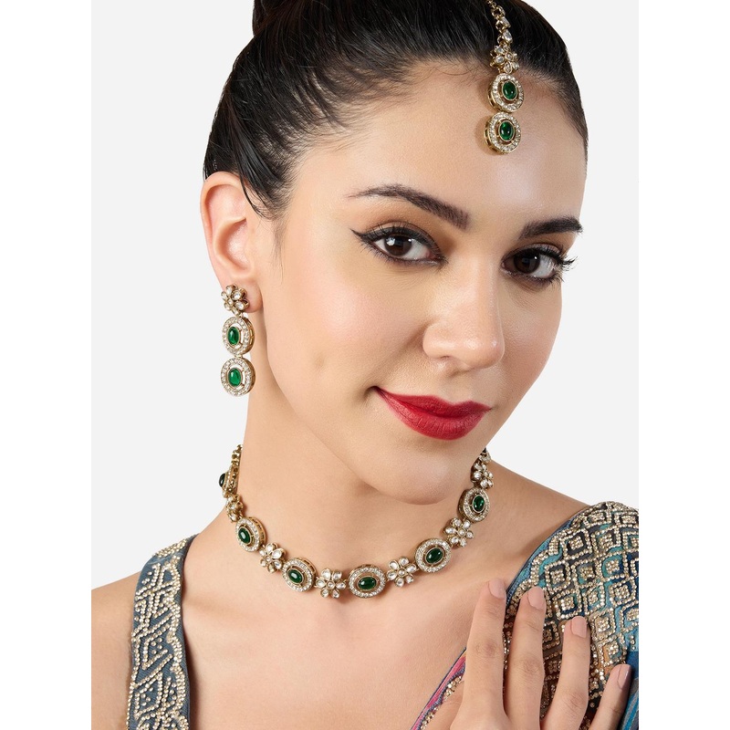 Zaveri Pearls Stone-Studded Jewellery Set