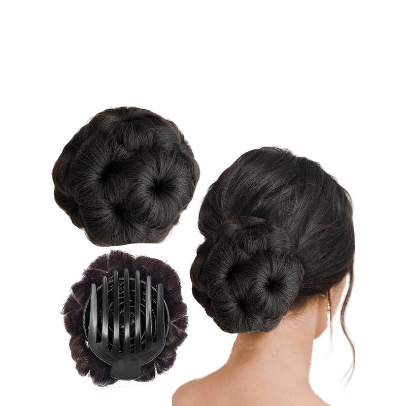 D-Divine Claw Clip Juda Hair Buns – Brown