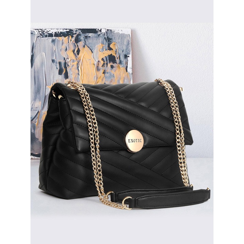 Exotic Structured Sling Bag with Quilted
