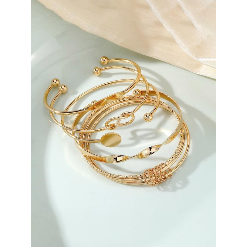Jewels Galaxy Set Of 5 Gold-Plated Charm Bracelets