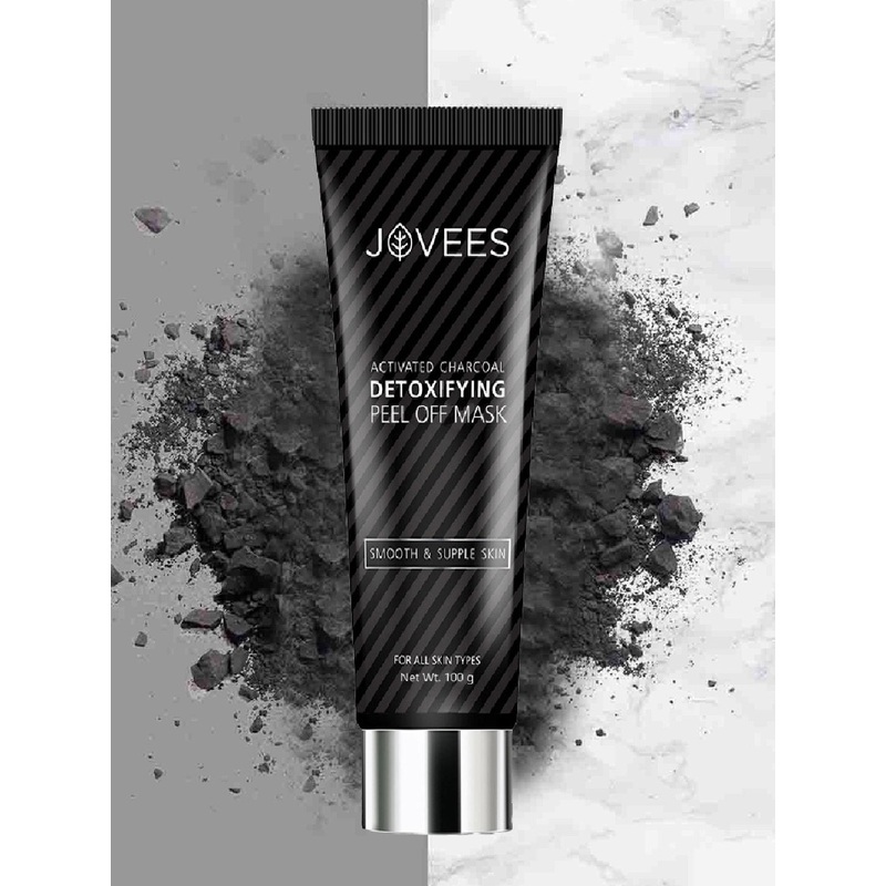 Jovees Activated Charcoal Detoxifying Peel Off Mask With Bamboo Charcoal & Moringa – 100 g