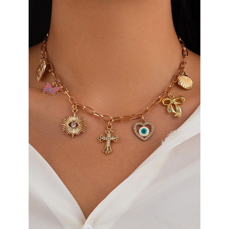 Just Lil Things Gold-Plated Enamelled Artificial Stones Chain