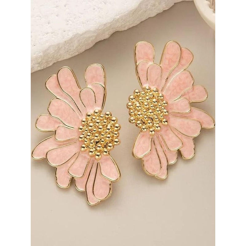 Tiso Contemporary Big Flower Studs Earrings