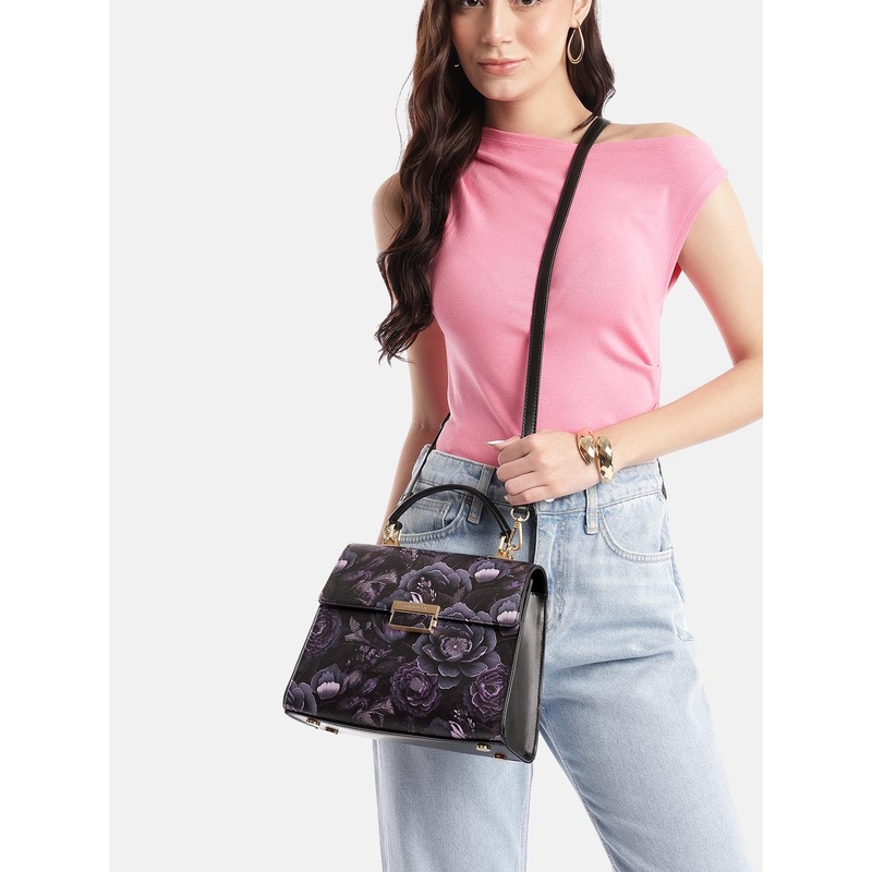 Van Heusen Floral Printed Structured Satchel Bag