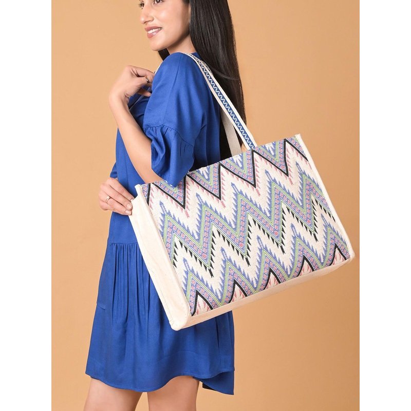 Anouk Women Geometric Printed Structured Cotton Shoulder Bag