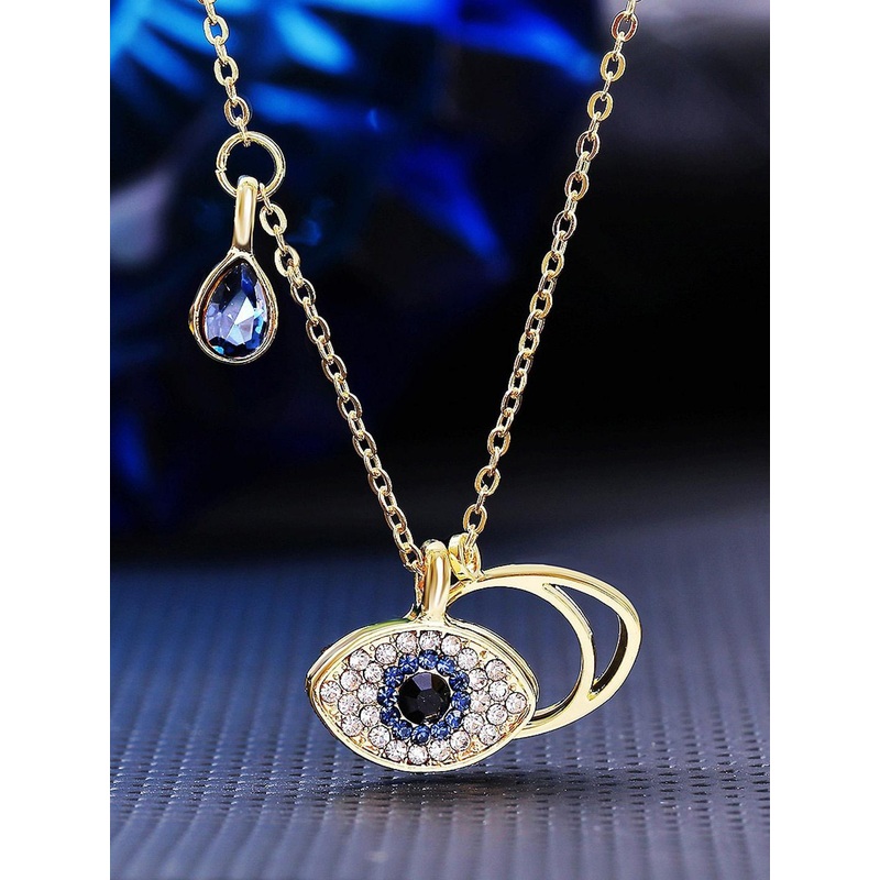 Designs & You Gold Plated Stainless Steel AD-studded Evil Eye Pendant