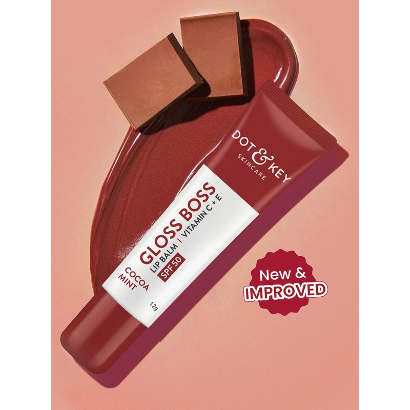 DOT & KEY Gloss Boss Vitamin C+E Tinted Lip Balm with SPF 50 12 g – Cocoa Mint