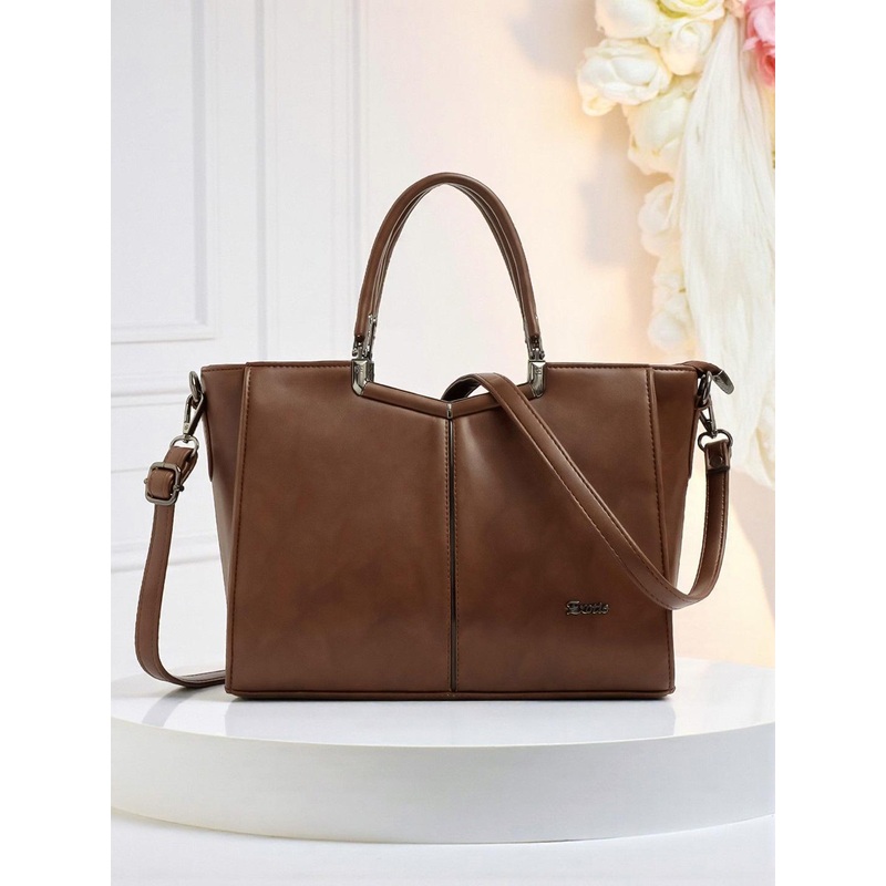 Exotic Shopper Handheld Bag With Detachable Sling Strap