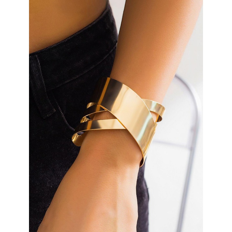 Jewels Galaxy Gold-Plated Cuff Bracelet