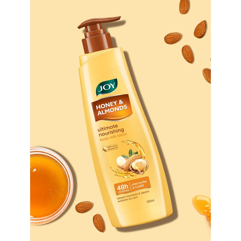 JOY Honey & Almonds Summer Body Lotion For Dry Skin With Shea Butter – 400ml