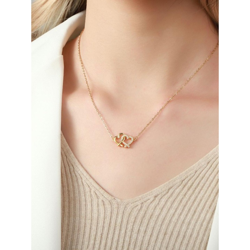 SALTY Stone-Studded Heart-Shaped Necklace