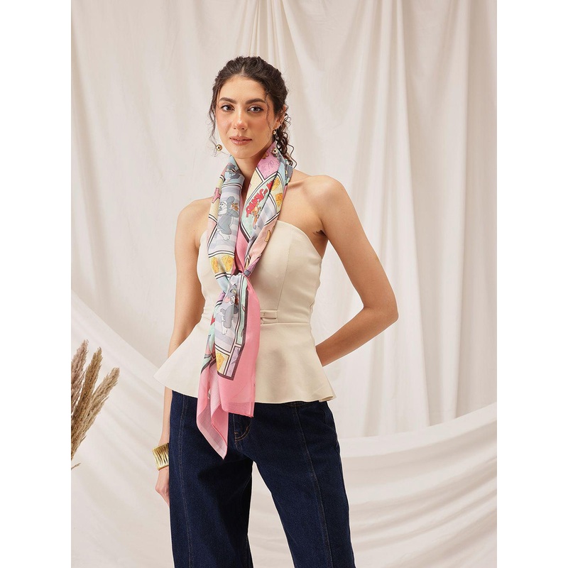 Silk Land Tom & Jerry Printed Soft Cotton Scarf