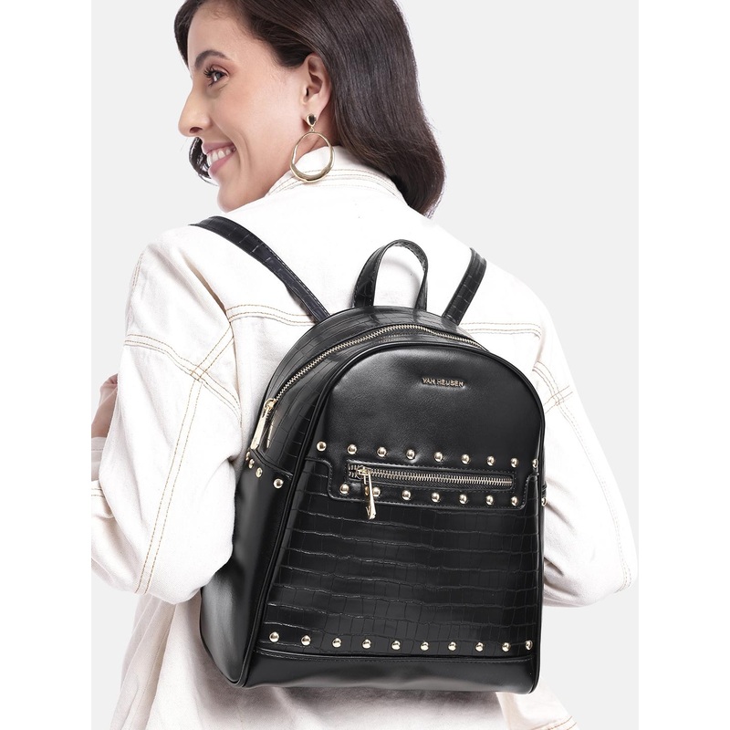 Van Heusen Women Studded Croc-Textured Backpacks