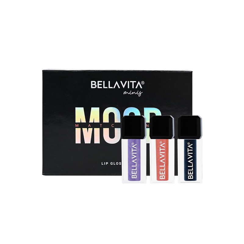 Bella Vita Organic Set Of 3 Matching Mood Mini Lip Gloss 2ml Each