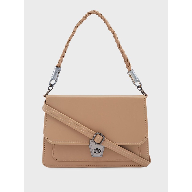 Caprese Viko Women Beige Medium Sling Bag