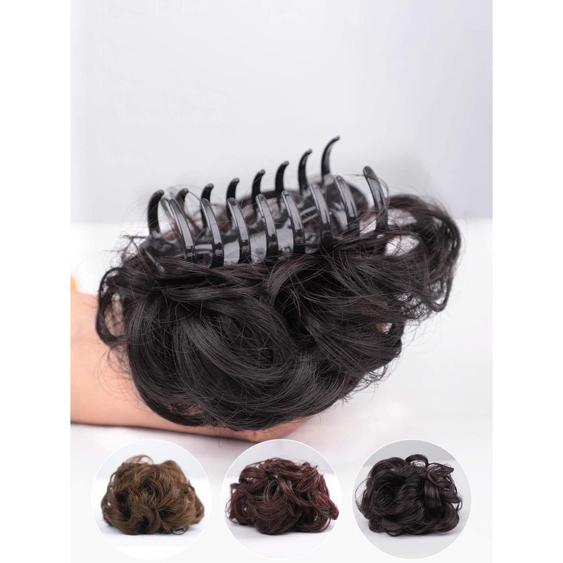 D-Divine Curls Messy Bun Hair Extension- Black
