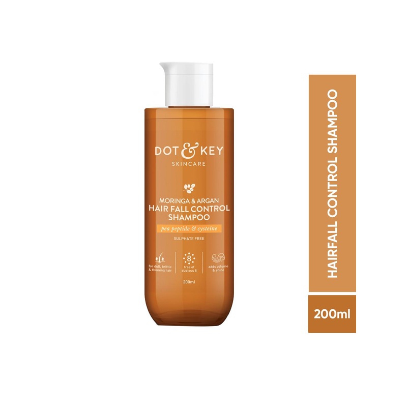 DOT & KEY Moringa & Argan Hair Fall Control Shampoo with Pea Peptide – 200 ml