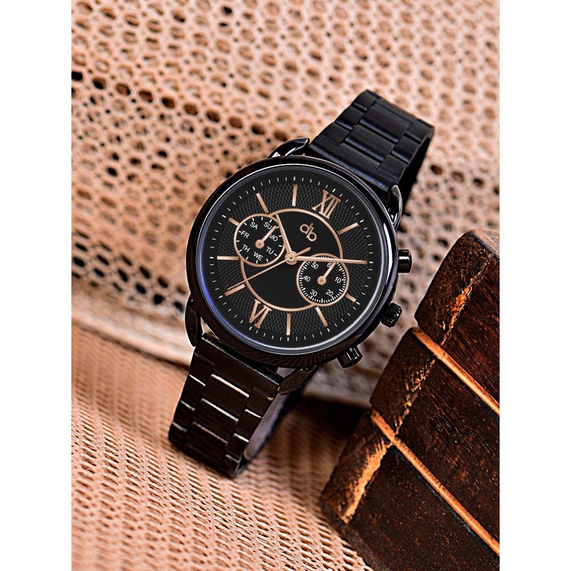 DressBerry Women Dial & Stainless Steel Bracelet Style Straps Analogue Watch HOBDB-267-BK