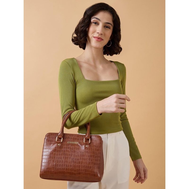 DressBerry X CAPRESE Verona Women Brown Small Satchel Bag