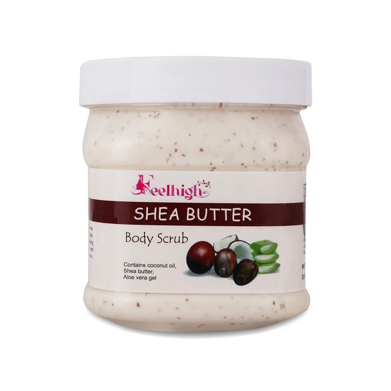 FEELHIGH Shea Butter Face & Body Scrub with Coconut Oil – 500 ml