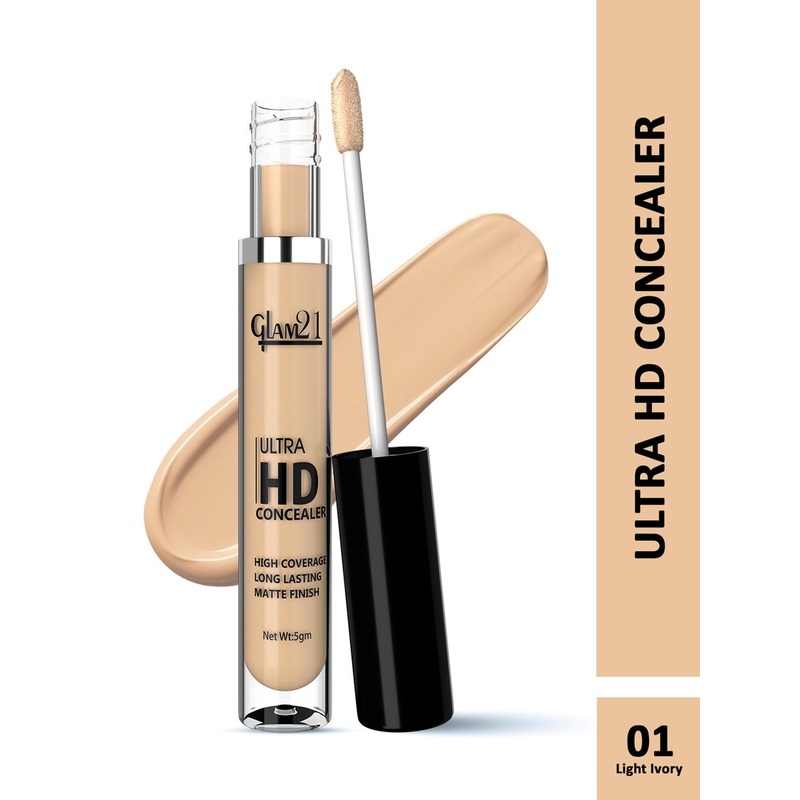 GLAM21 Ultra HD Liquid Concealer 5g – Light Ivory 01