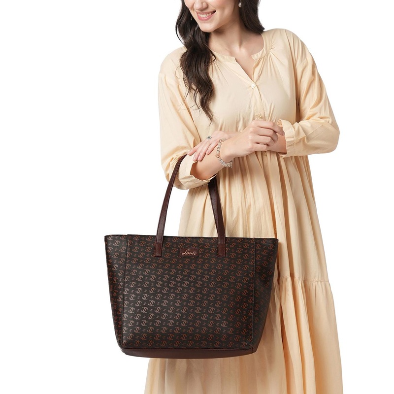 Lavie Miranda Monogram Printed Oversized Structured Handheld Bag