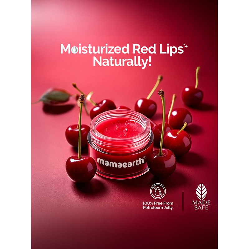 Mamaearth Cherry Moisture Therapy Lip Balm With Cherry & Vitamin E- 15 g- Red