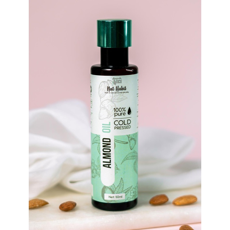 Nat Habit 100% Pure Cold Pressed Almond Body Oil for Deep Moisturisation – 50 ml