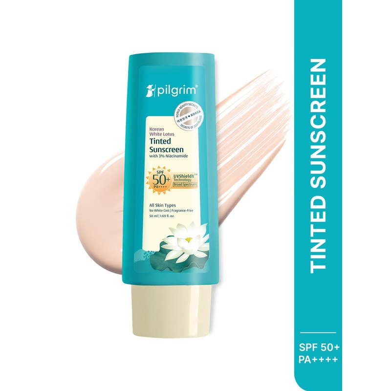 Pilgrim Korean White Lotus Tinted Sunscreen SPF 50+ PA++++ – 50 ml