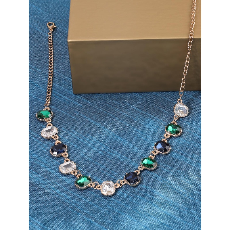 Zaveri Pearls Gold-Plated Artificial Stones Necklace