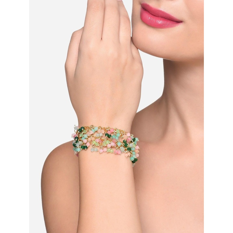 Zaveri Pearls Gold-Plated Multistrand Bracelet