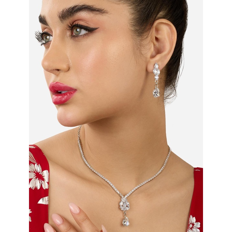 Zaveri Pearls Stone Studded Jewellery Set