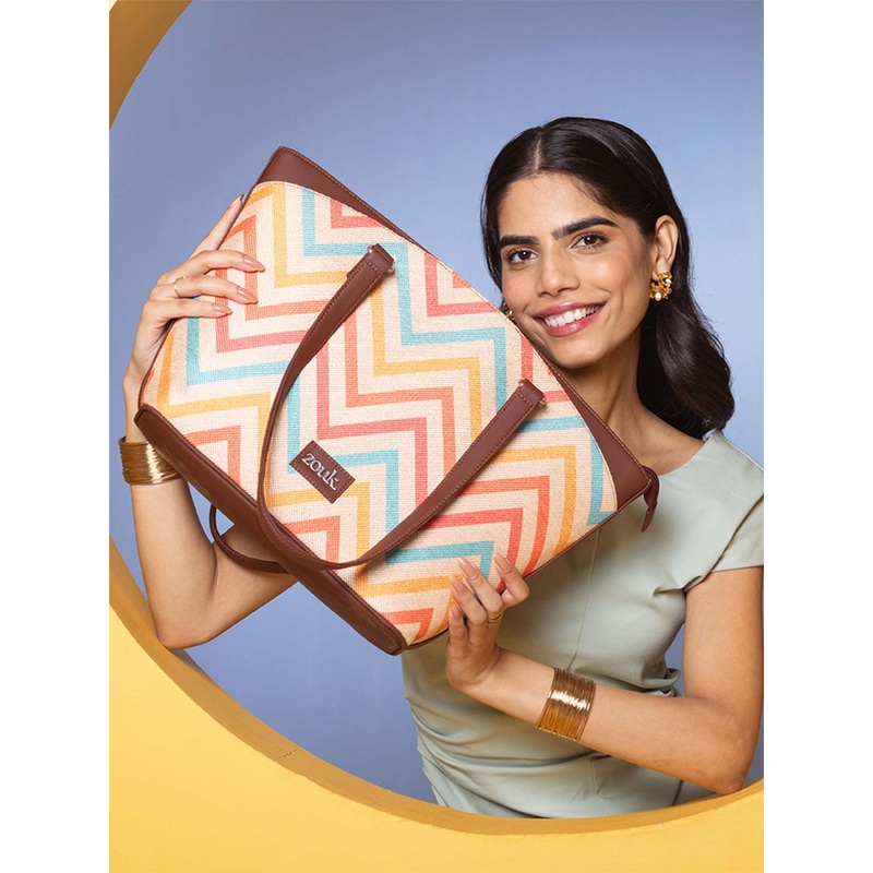 ZOUK Half Moon Shoulder Bag with Tasselled