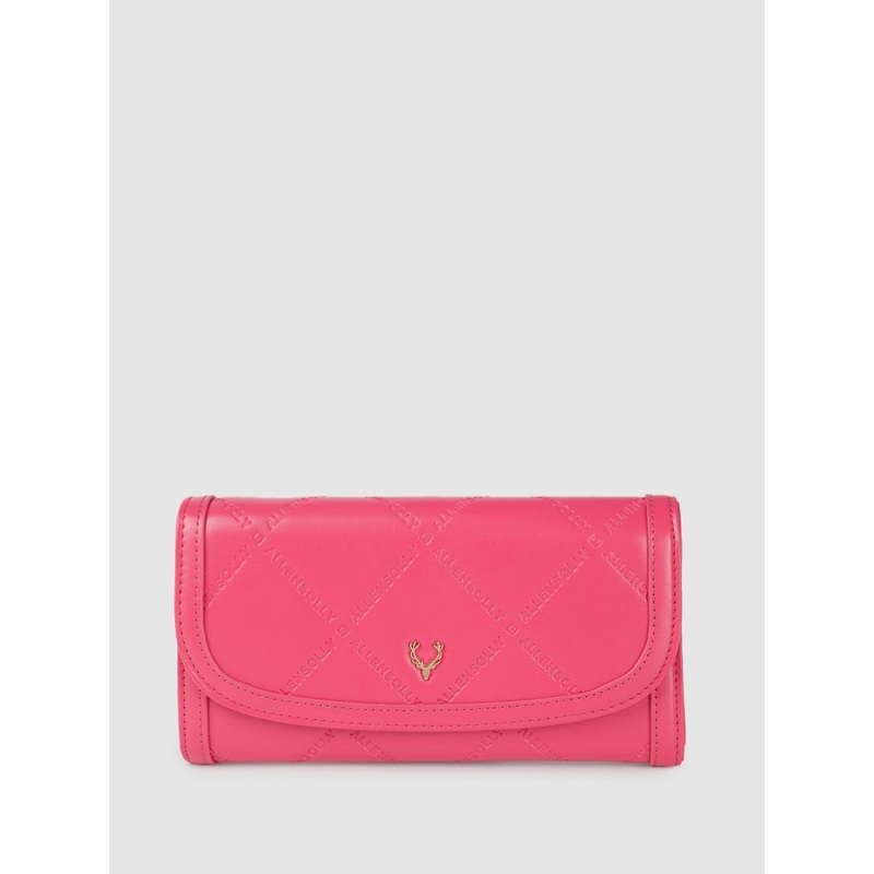 Allen Solly Women Self Design Brand Logo Debossed Envelope Wallet