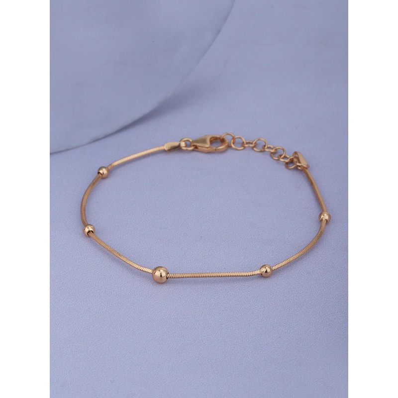 Carlton London 18kt Rose Gold Plated with Ball Charm Bracelet